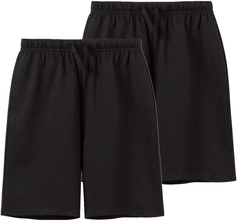 Unisex Kids 2-Pack 100% Cotton Shorts for Boys and Girls (Age 3-12 Years)