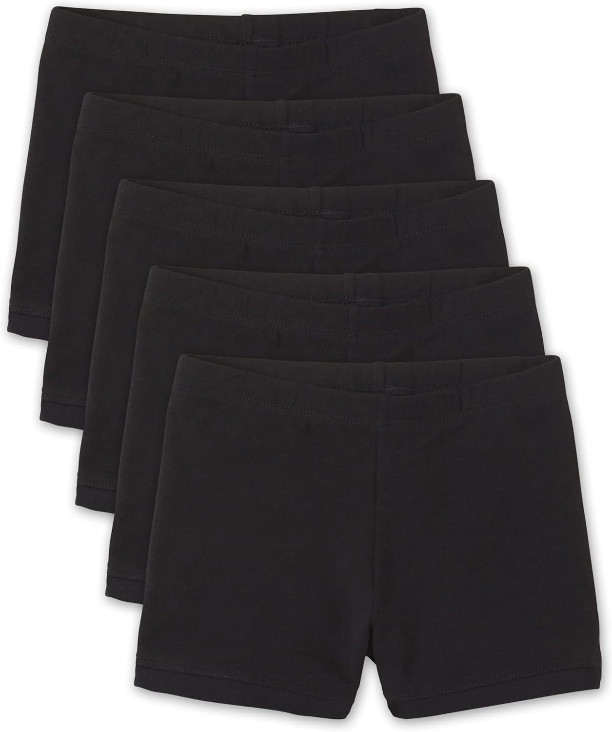 girls Basic Cartwheel Short Pants, Black 5 Pack, Medium US
