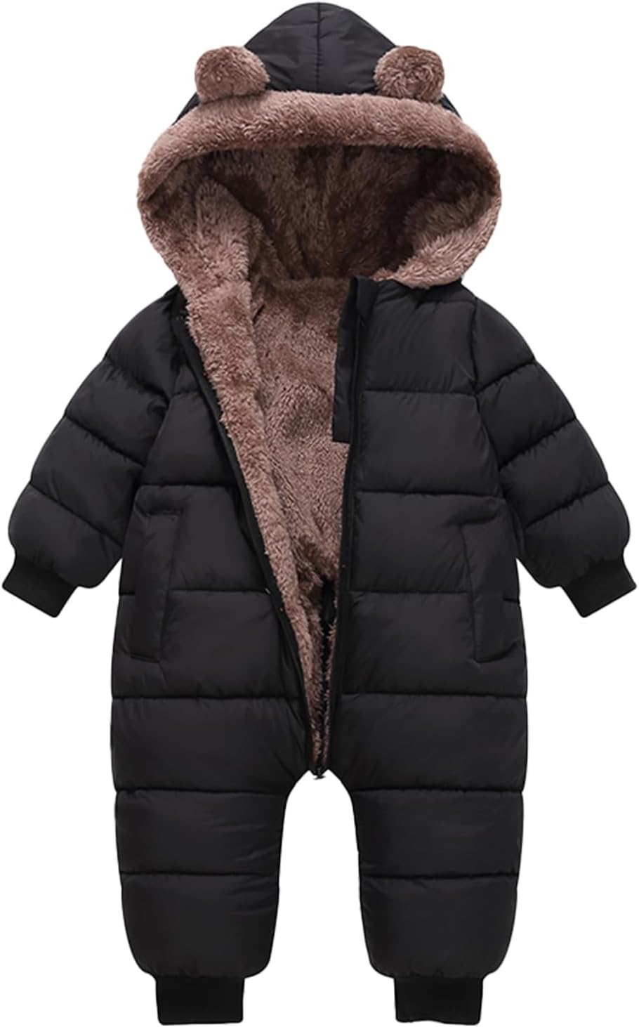 Baby Boys Girls Snowsuit Winter Clothes Suit Hooded Jumpsuit Romper Bear Outfit Infant Warm Coat Outwear Overcoat