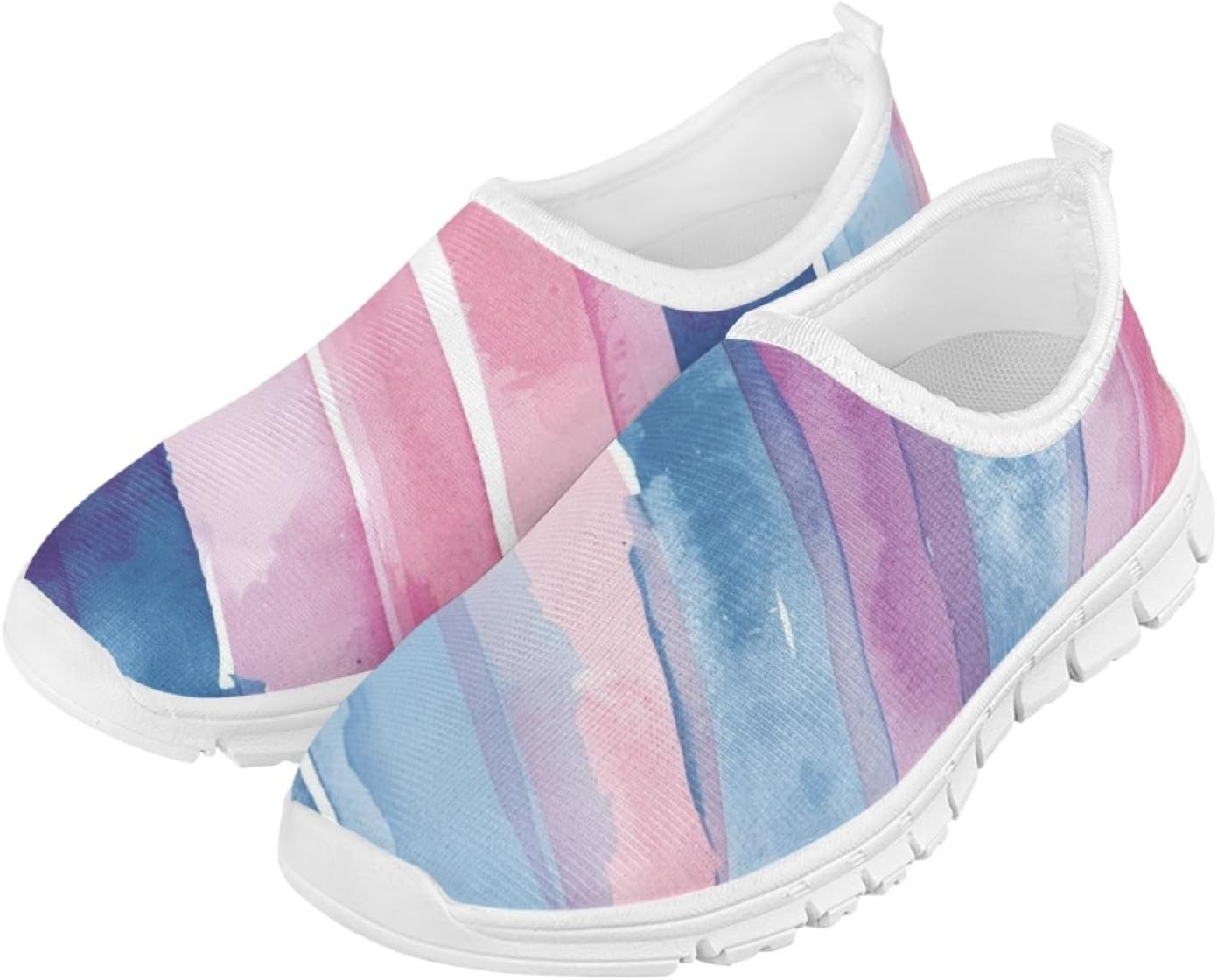 Fashionable Slip On White Shoes Girls Flexible Breathable Safe Walking Barefoot Casual Indoor Daily Sneakers for Kids