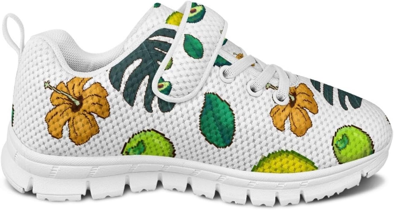 Girls Athletic Sneakers Cute Fruit Running Shoes for Kids with Hook and Loops Athletic Sneakers Kids Casual Footwear
