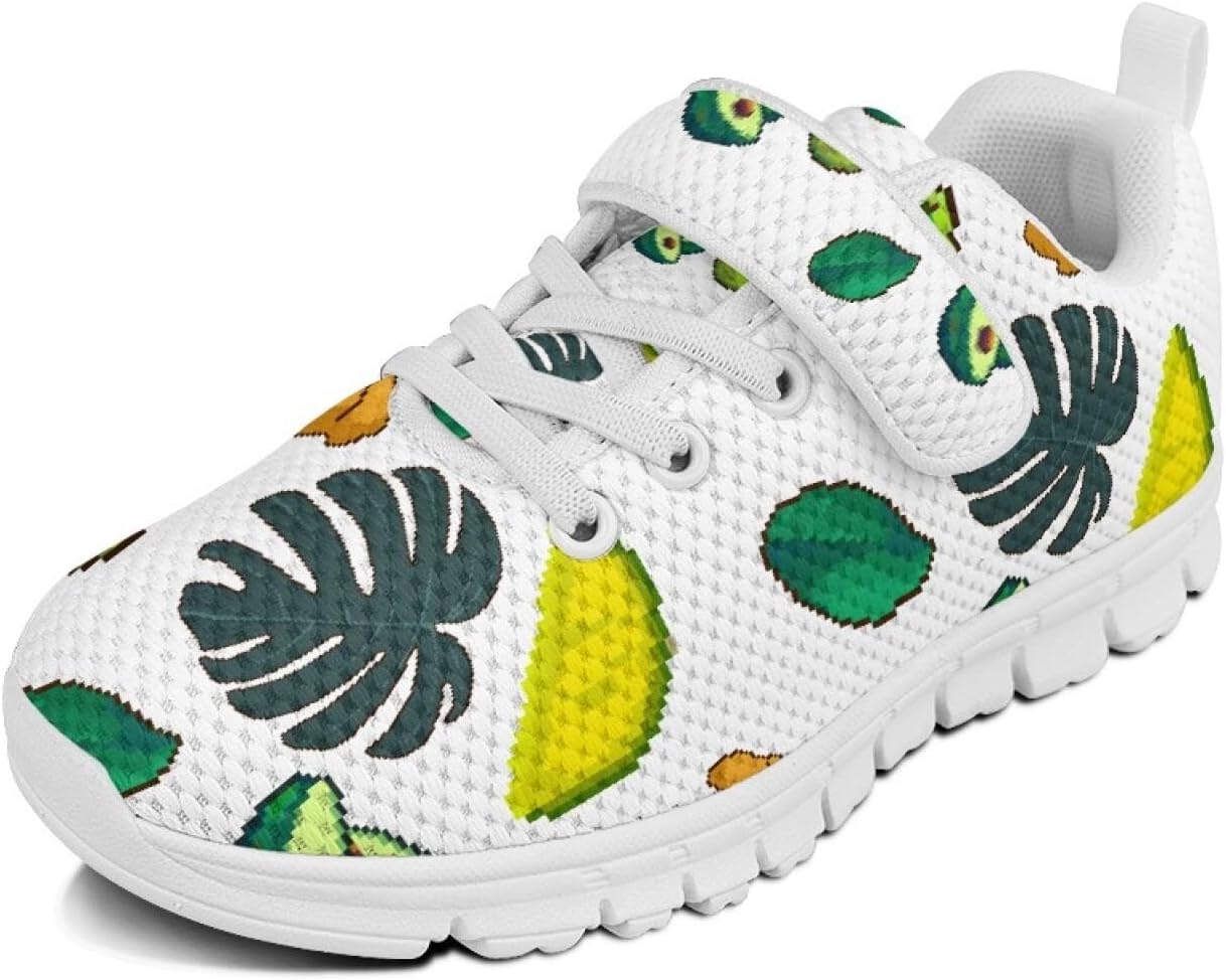Girls Athletic Sneakers Cute Fruit Running Shoes for Kids with Hook and Loops Athletic Sneakers Kids Casual Footwear