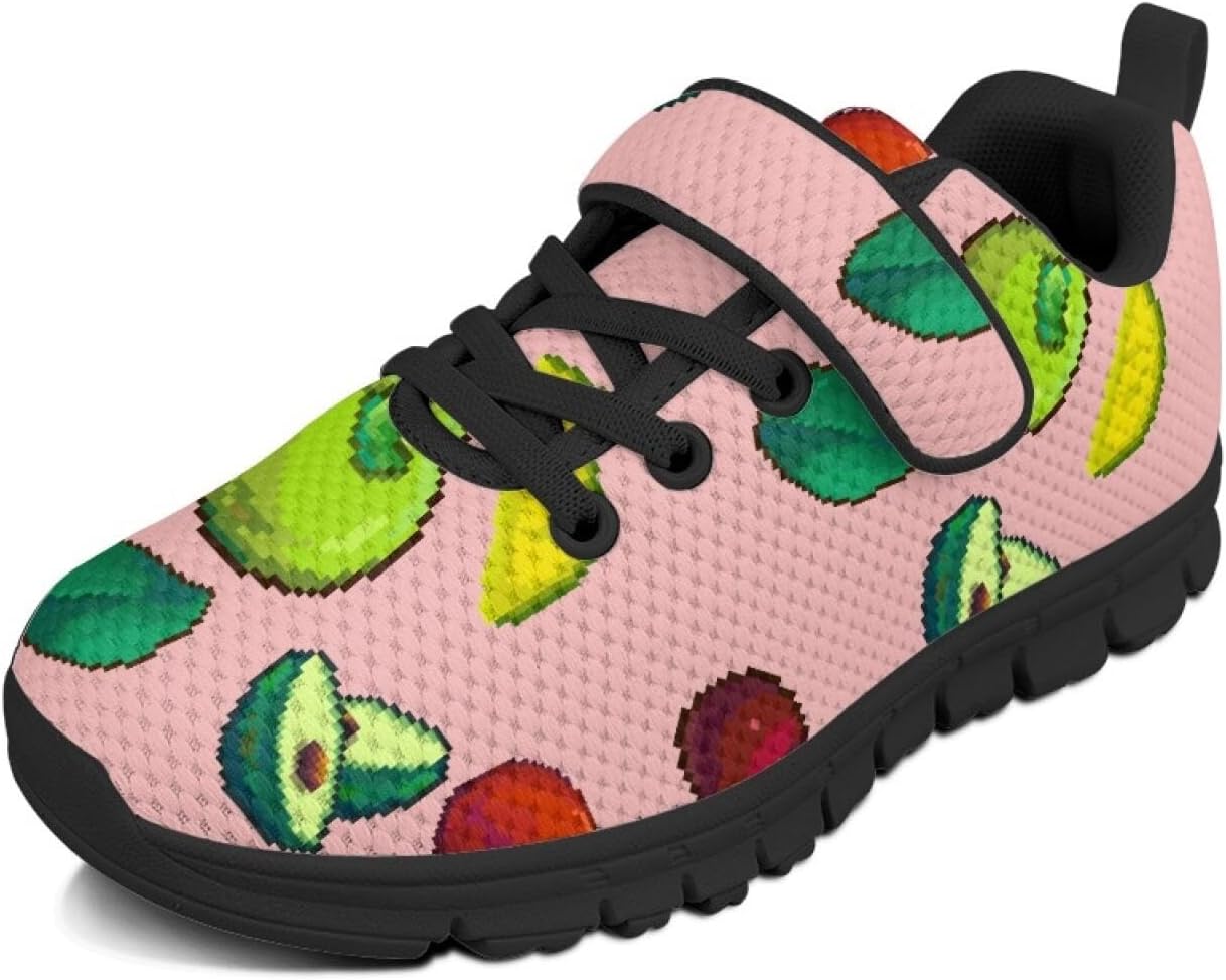Girls Athletic Sneakers Cute Fruit Running Shoes for Kids with Hook and Loops Athletic Sneakers Kids Casual Footwear