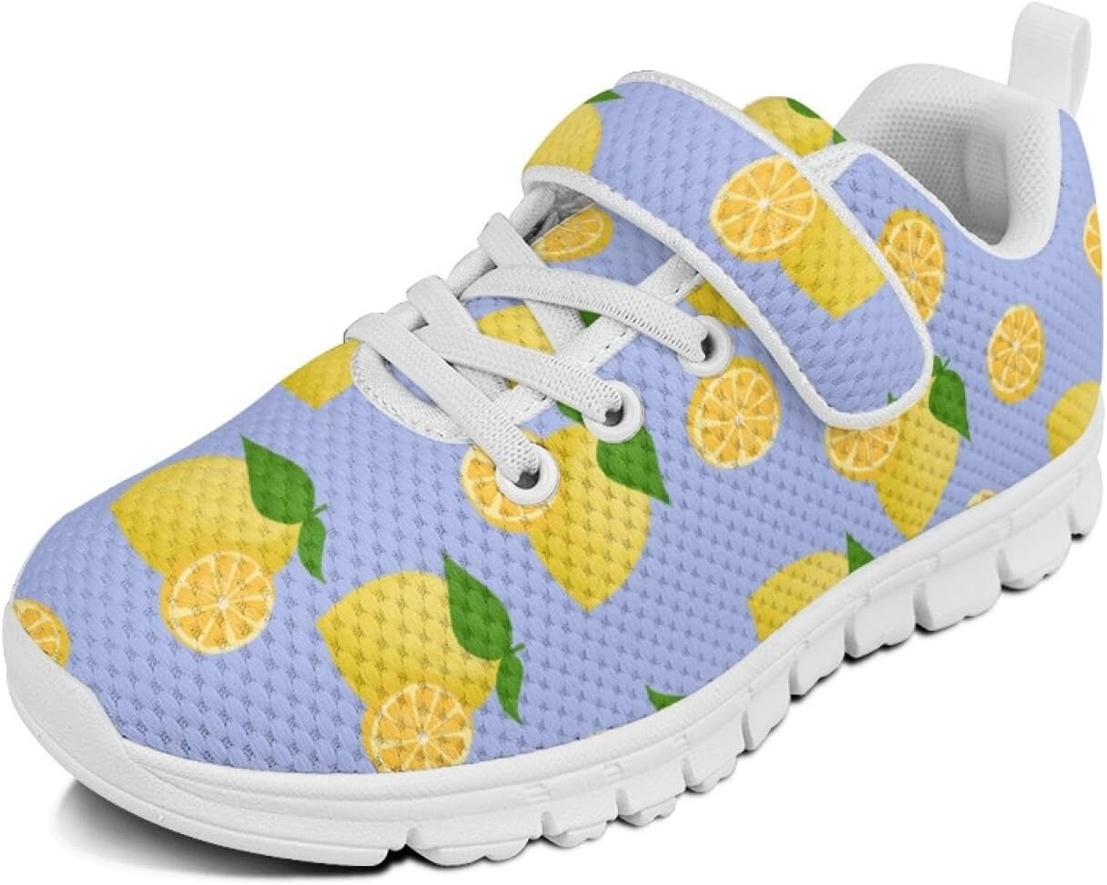 Girls Athletic Sneakers Cute Fruit Running Shoes for Kids with Hook and Loops Athletic Sneakers Kids Casual Footwear