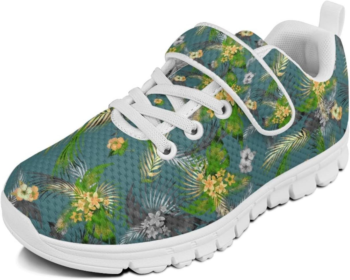 Cute Breathable Shoes with Hook and Loops Athletic Sneakers Kids Tennis Shoes Girls Slip-On Sneakers Daily Footwear