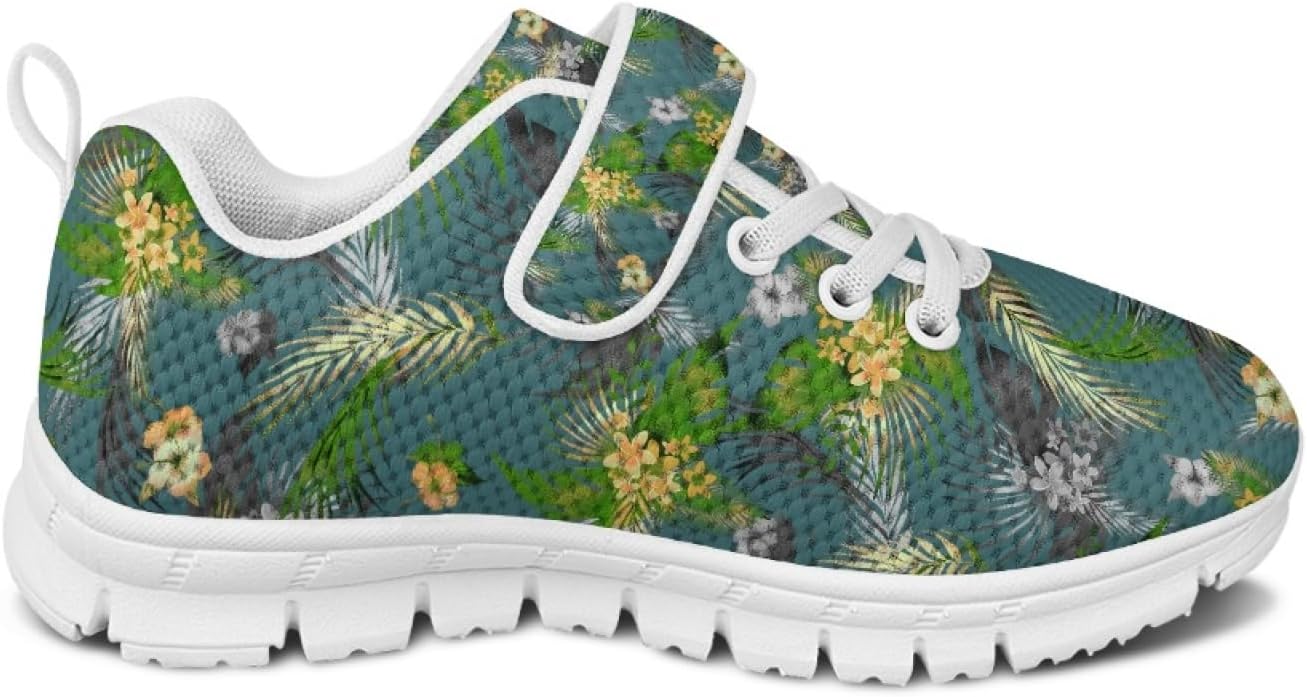 Cute Breathable Shoes with Hook and Loops Athletic Sneakers Kids Tennis Shoes Girls Slip-On Sneakers Daily Footwear