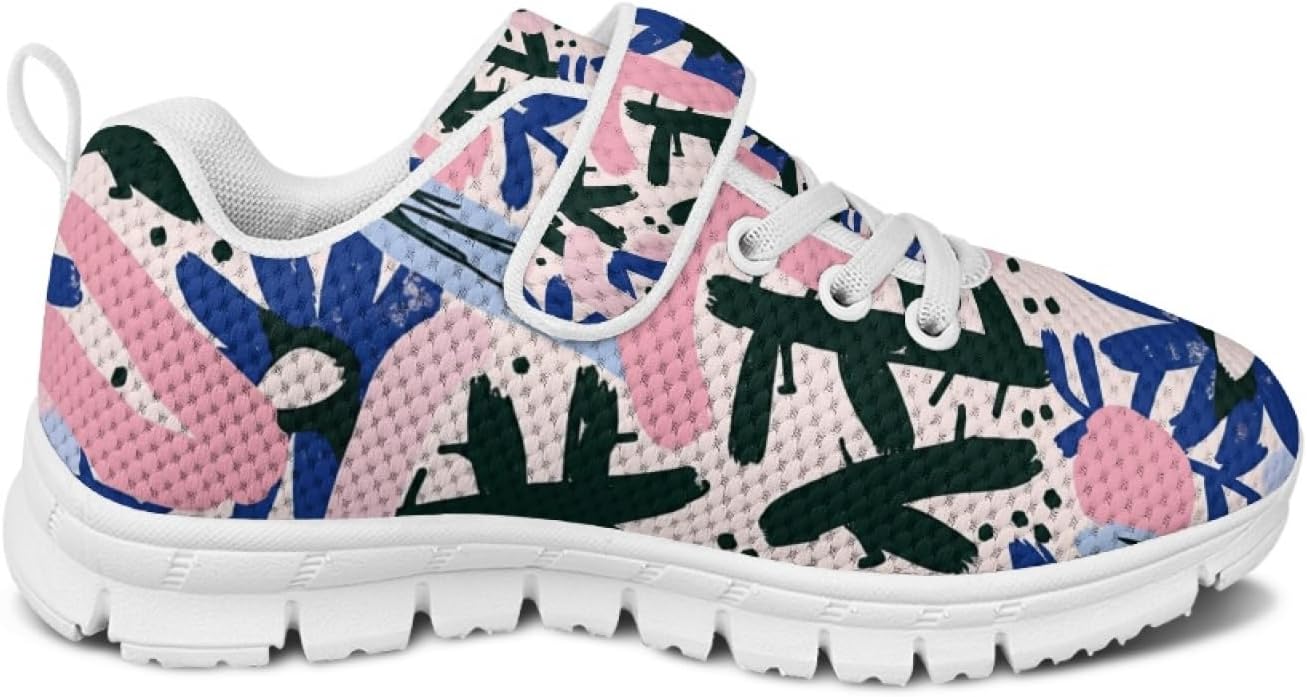 Girls' Sneakers Lace-Up Shoes for Kids Girls Funny Running Shoes Kids Stitch Fashionable Design Tennis Sneakers