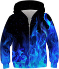 6-14T Boys Girls Zip Up Hoodies Sweatshirts 3D Printed Cool Pullover with Pockets