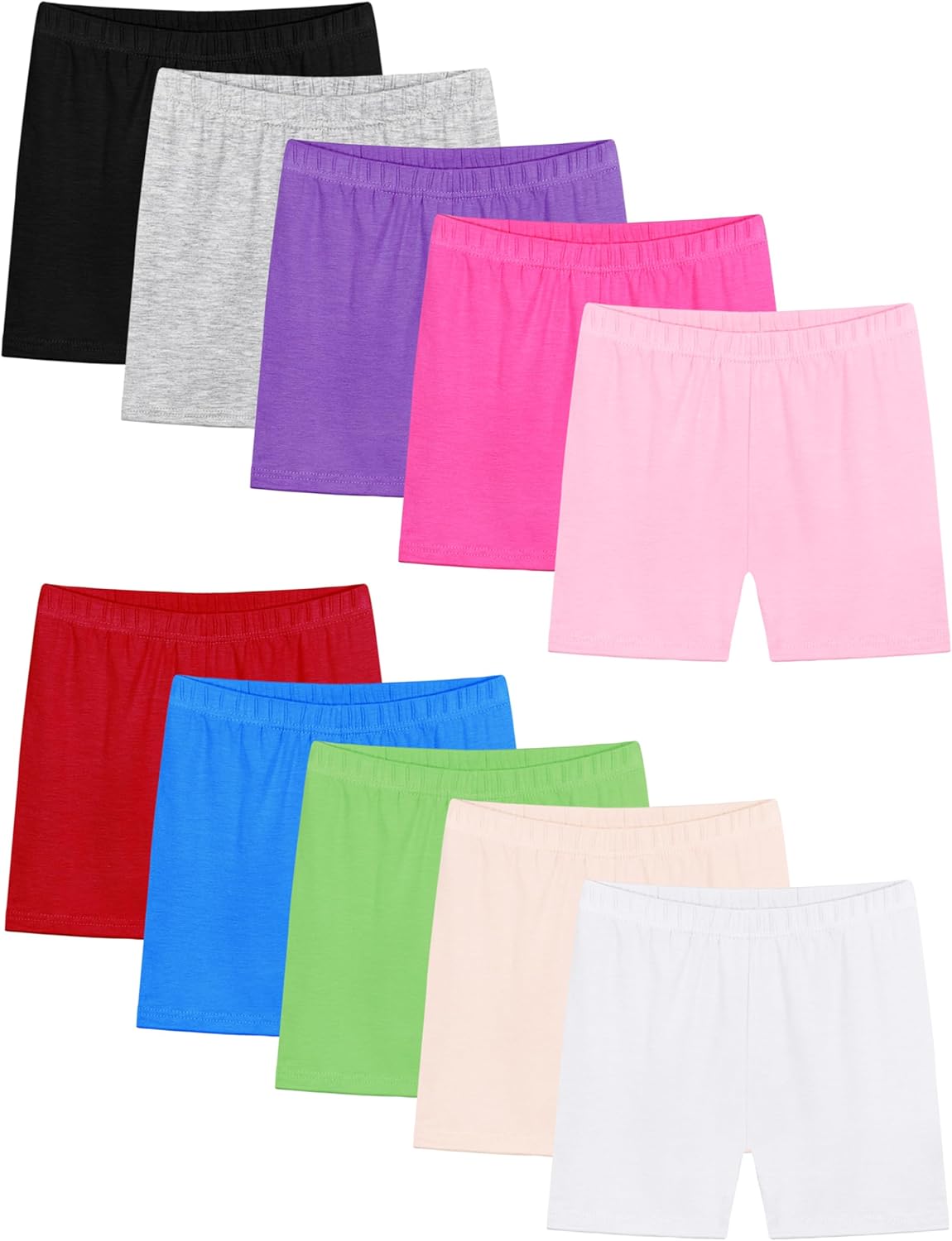 10 Pack Girls Bike Shorts Cartwheel Shorts for Girls Toddler Under Dress Dance Short Kids Biker Shorts Multicolor