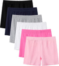 6 Pack Cotton Girls Bike Shorts Girls Shorts Girls Clothes Cartwheel Kids Shorts Under Dress Breathable Multi-Color