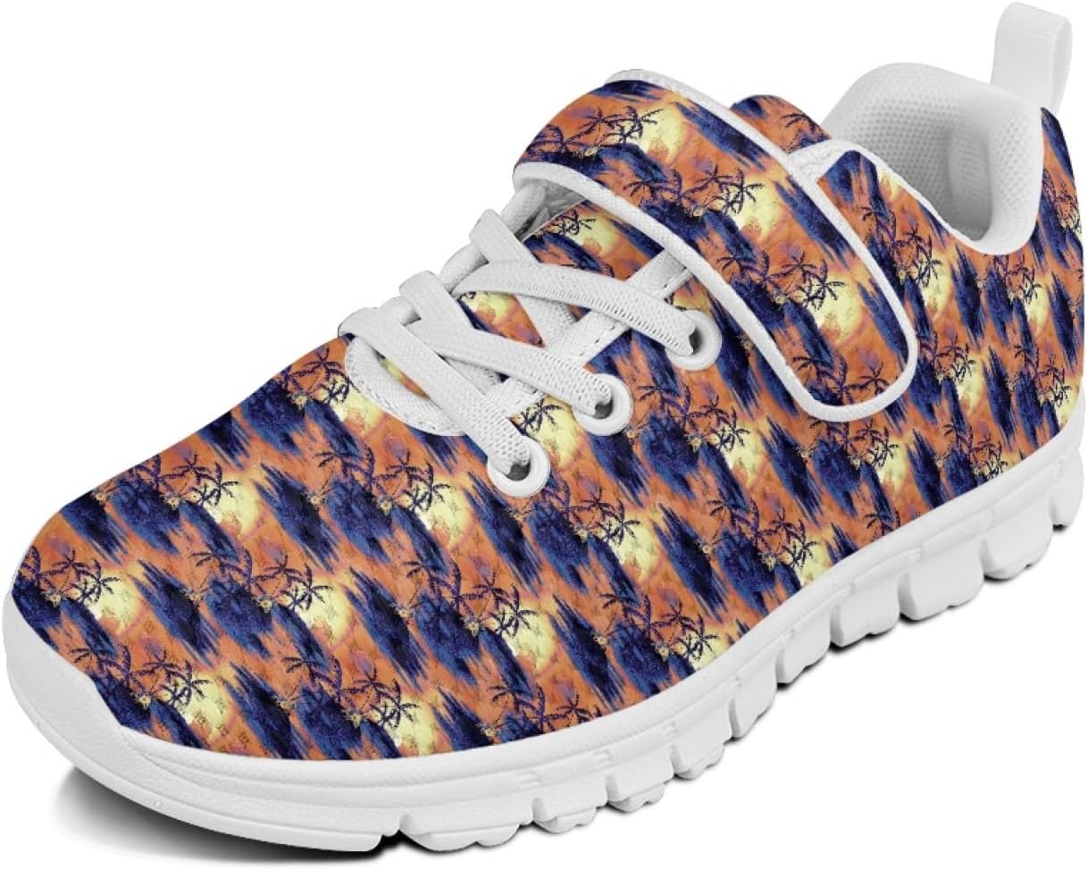 Walking Shoes for Kids Boho Flexible Breathable Sneakers for Kids Girls with Hook and Loops Cute Indoor Shoes