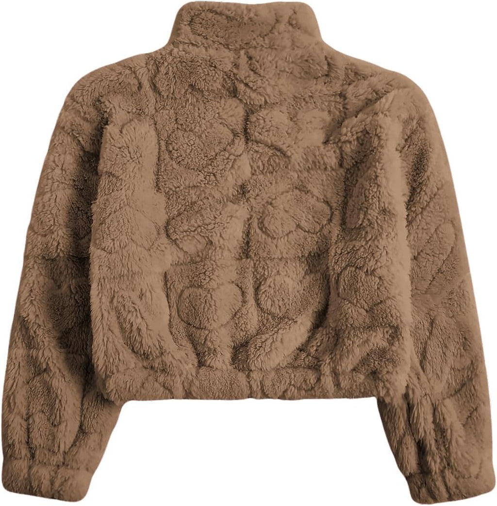 Toddle Girls Sherpa Jacket Zip Up Fuzzy Fleece Jacket Warm Teddy Coat Outerwear