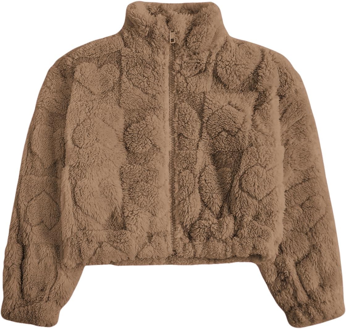 Toddle Girls Sherpa Jacket Zip Up Fuzzy Fleece Jacket Warm Teddy Coat Outerwear