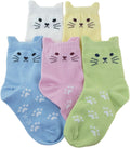 Kids Girls Cotton Cute Socks Low Cut Crew Ankle No Toe Seam Pack of 5