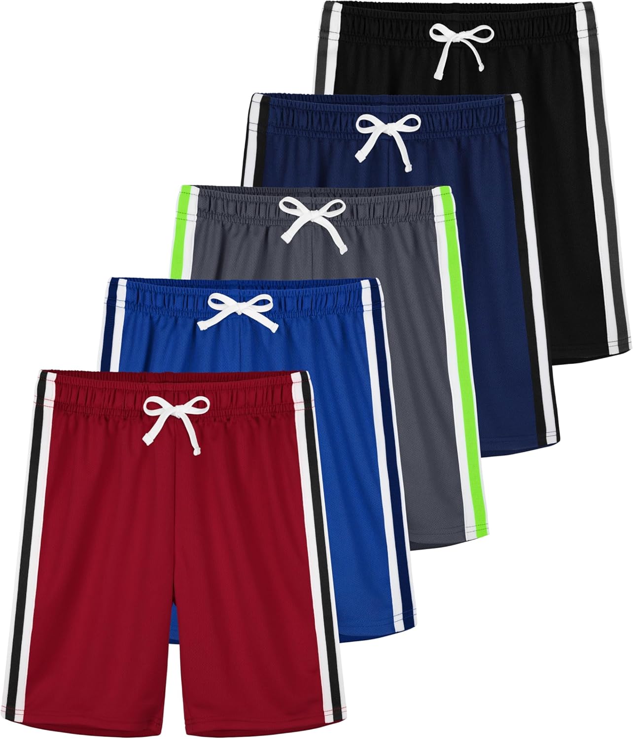 5 Pack Boys Shorts Boys Athletic Shorts Basketball Mesh Kids Soccer Gym Shorts Clothes Quick Dry Active Sports Shorts